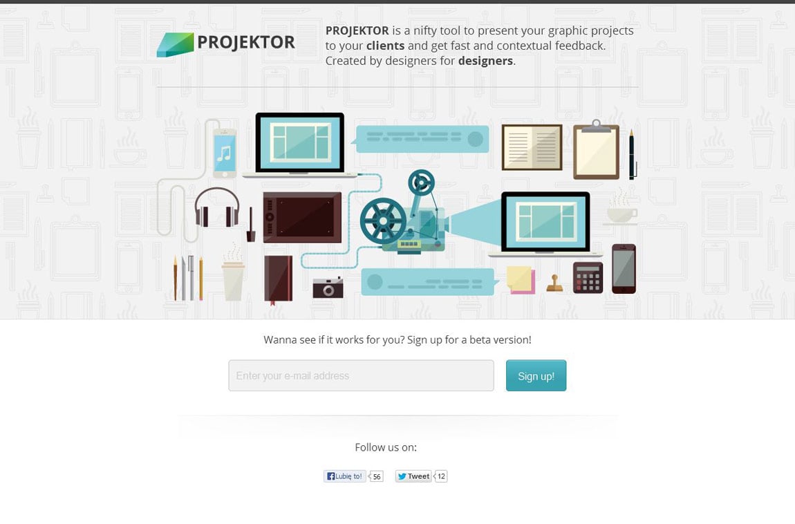 Projektor Website Screenshot