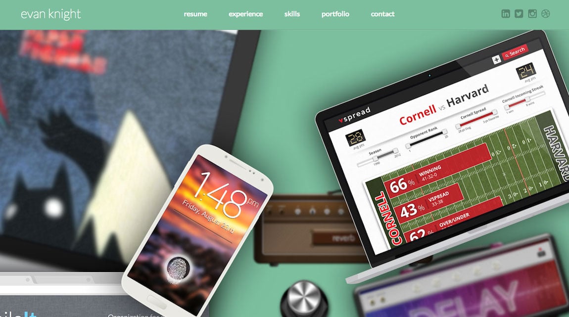 Evan Knight Website Screenshot