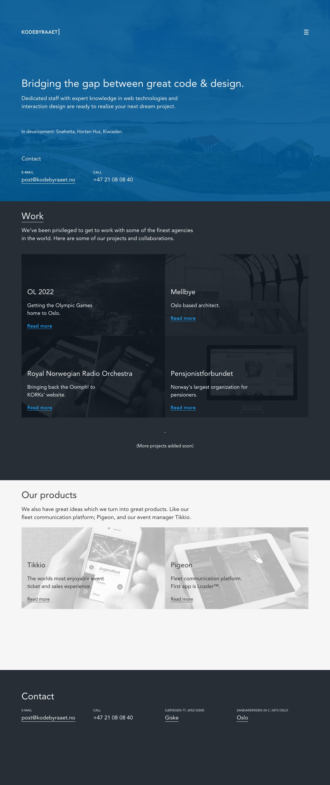 Kodebyraaet Website Screenshot