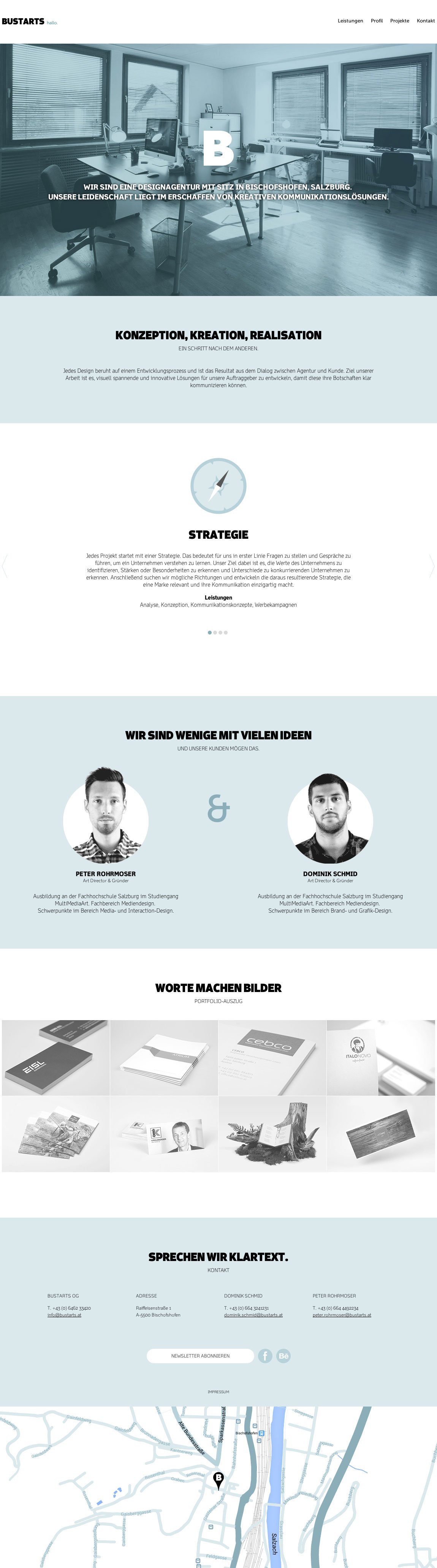 BUSTARTS Website Screenshot