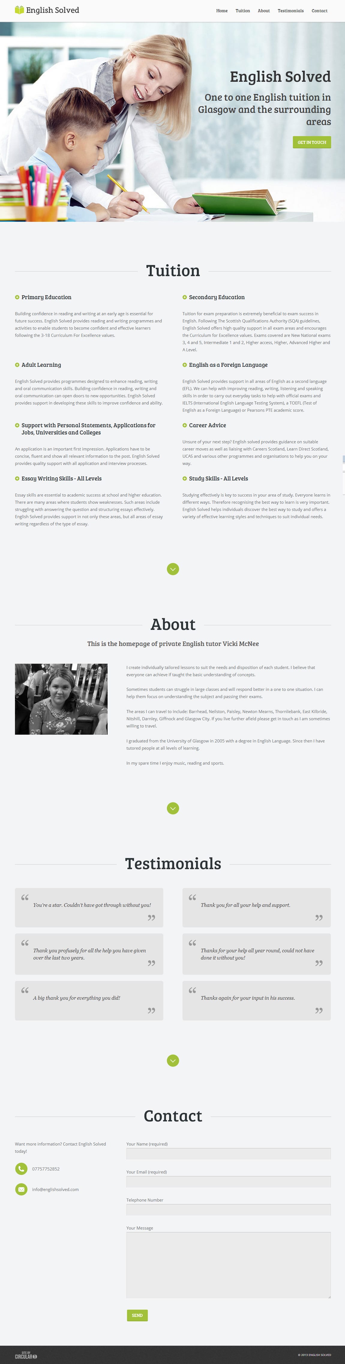 English Solved Website Screenshot