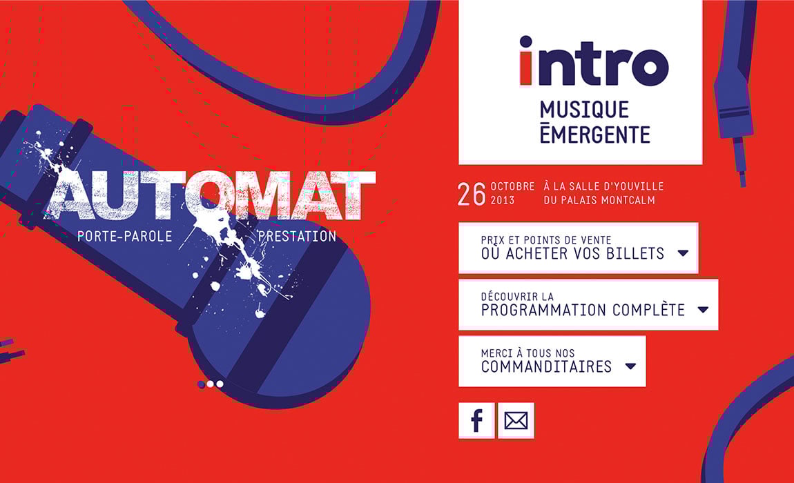 Intro – Musique émergente Website Screenshot