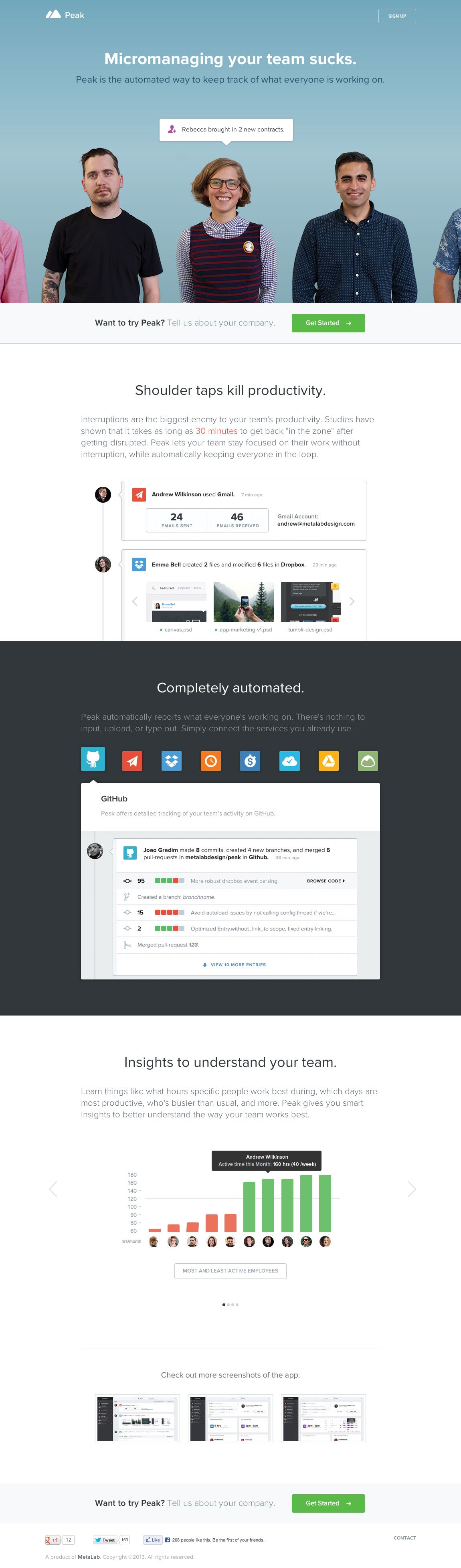 Peak Website Screenshot