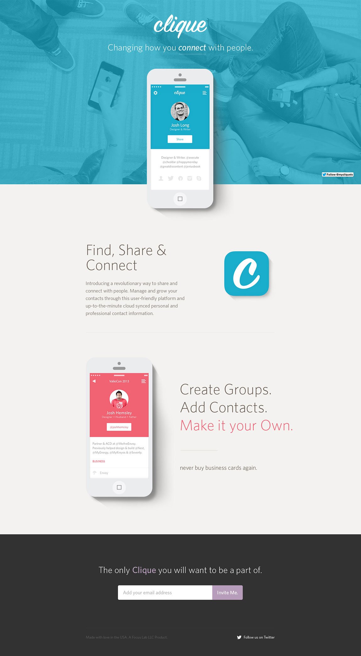 Clique Website Screenshot