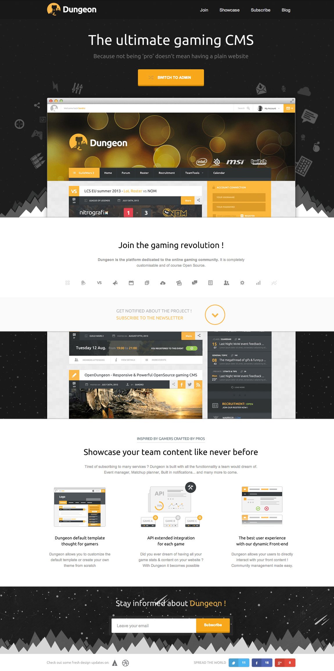 Dungeon Website Screenshot