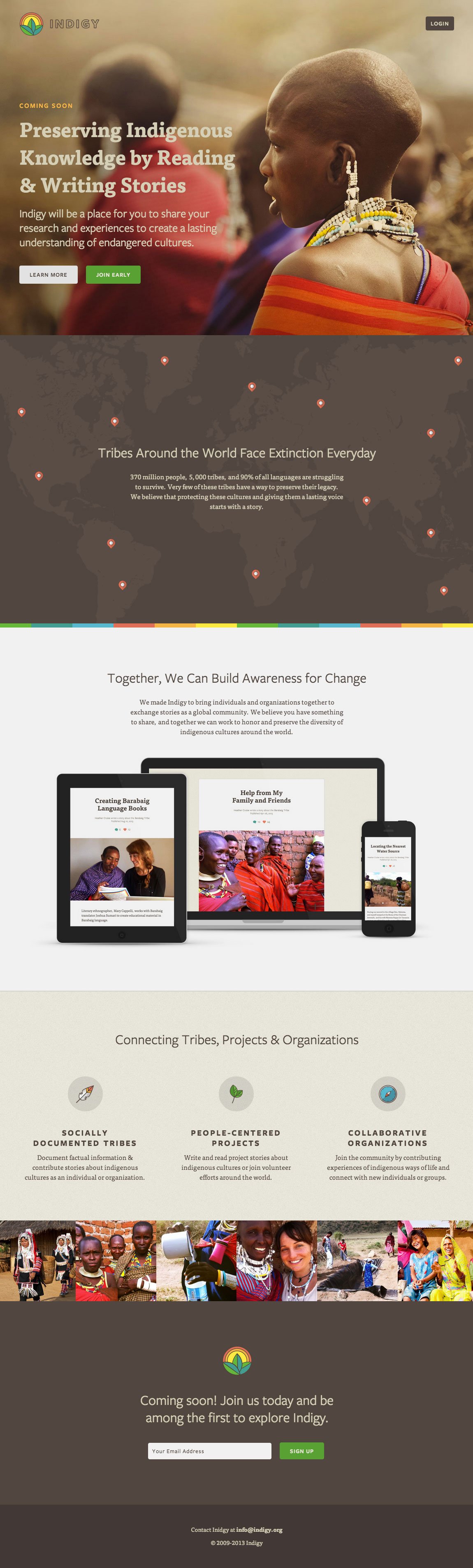 Indigy Website Screenshot