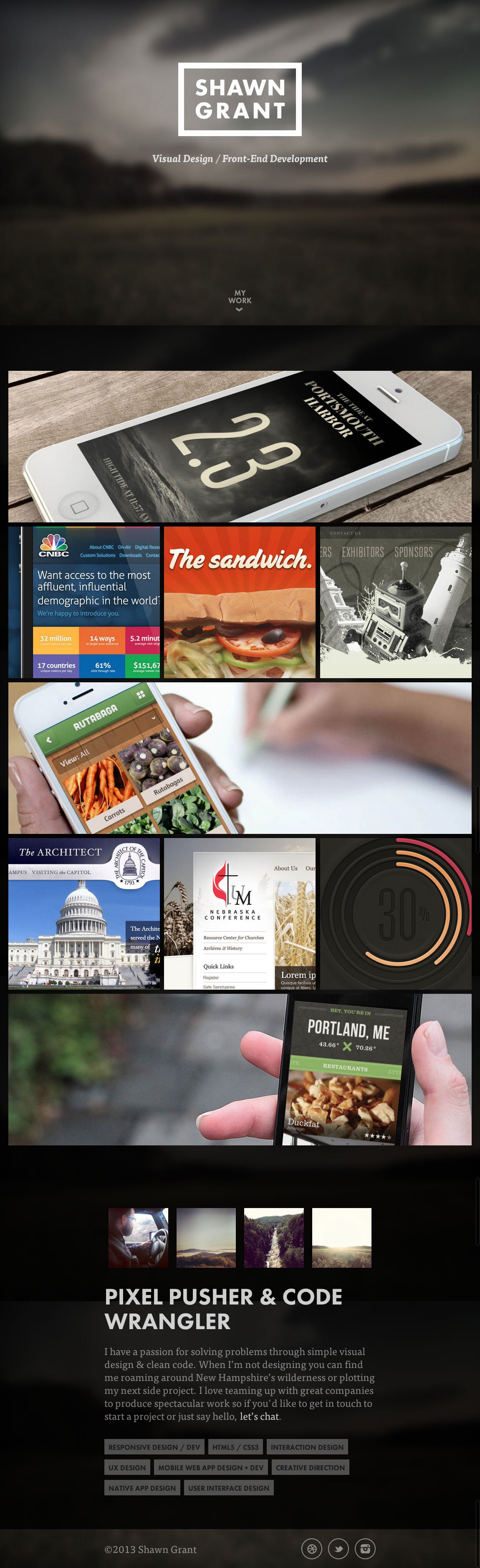 Shawn Grant Website Screenshot