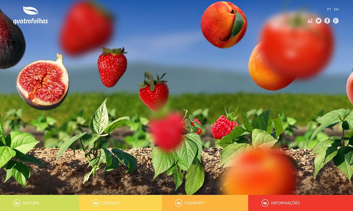 quatro folhas Website Screenshot