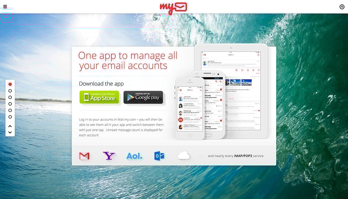 myMail Website Screenshot