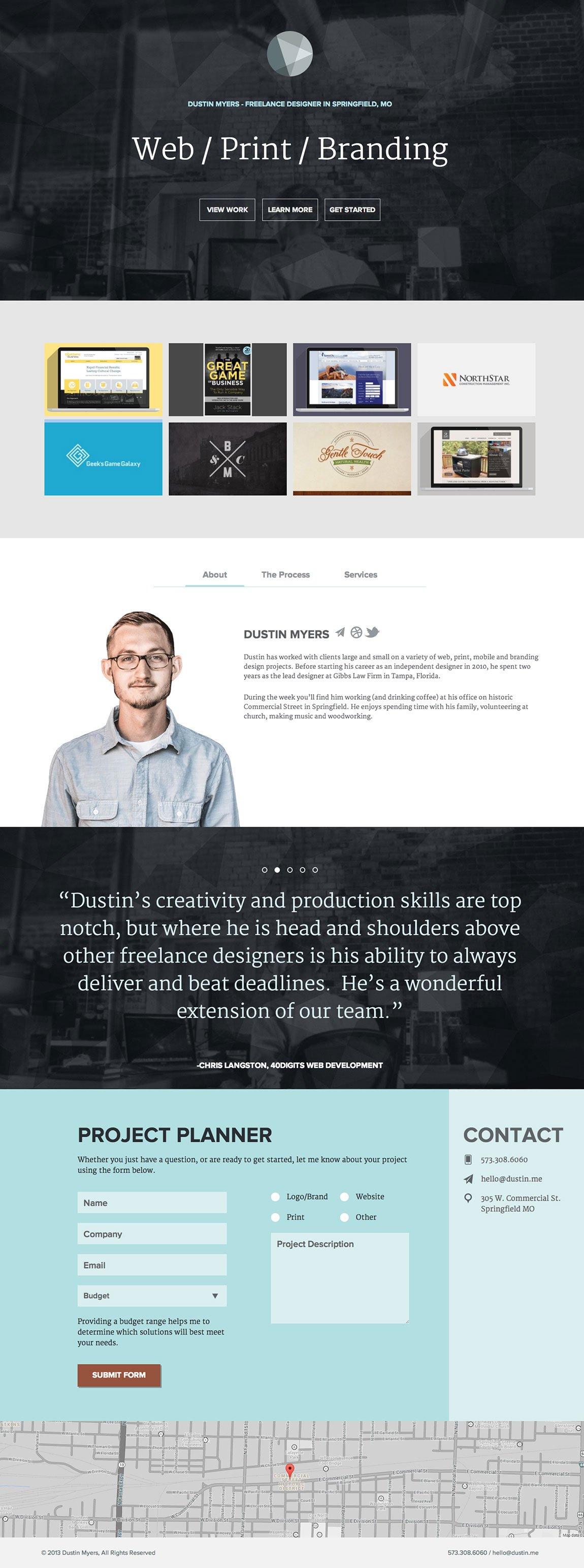 Dustin Myers Website Screenshot