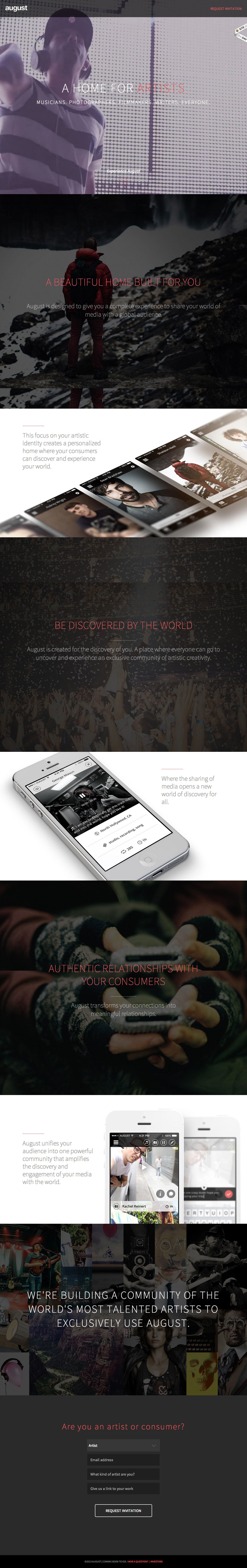 August Website Screenshot