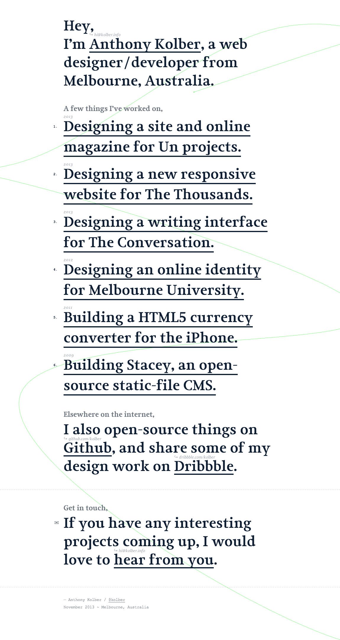 Anthony Kolber Website Screenshot