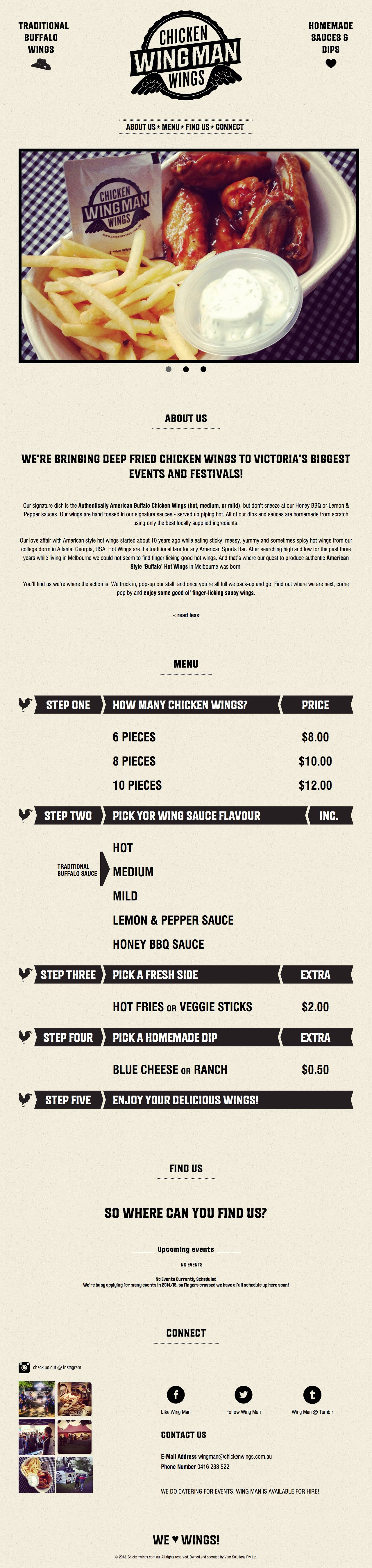 Wing Man – Chicken Wings Website Screenshot