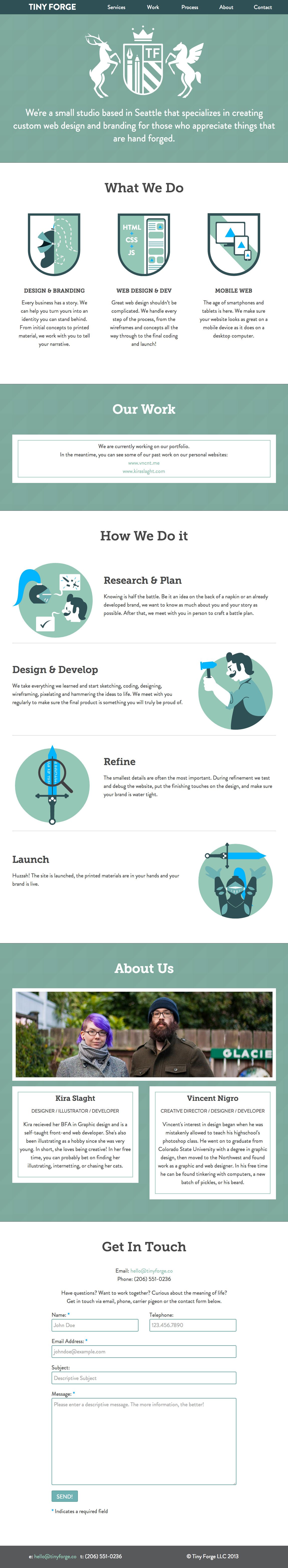 Tiny Forge Website Screenshot