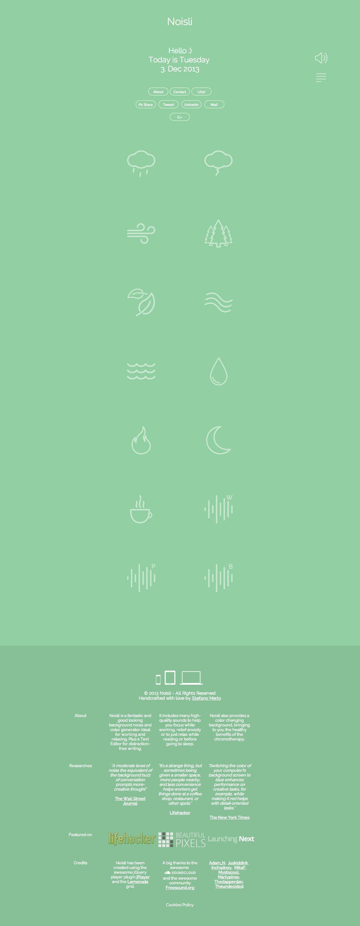 Noisli Website Screenshot