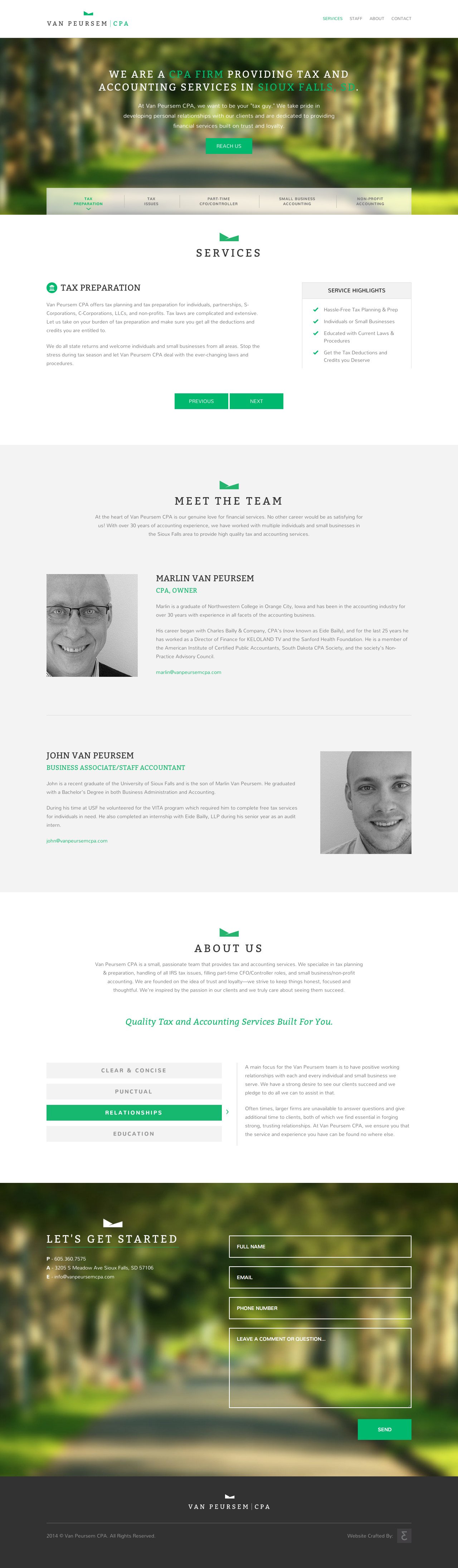 Van Peursem CPA Website Screenshot