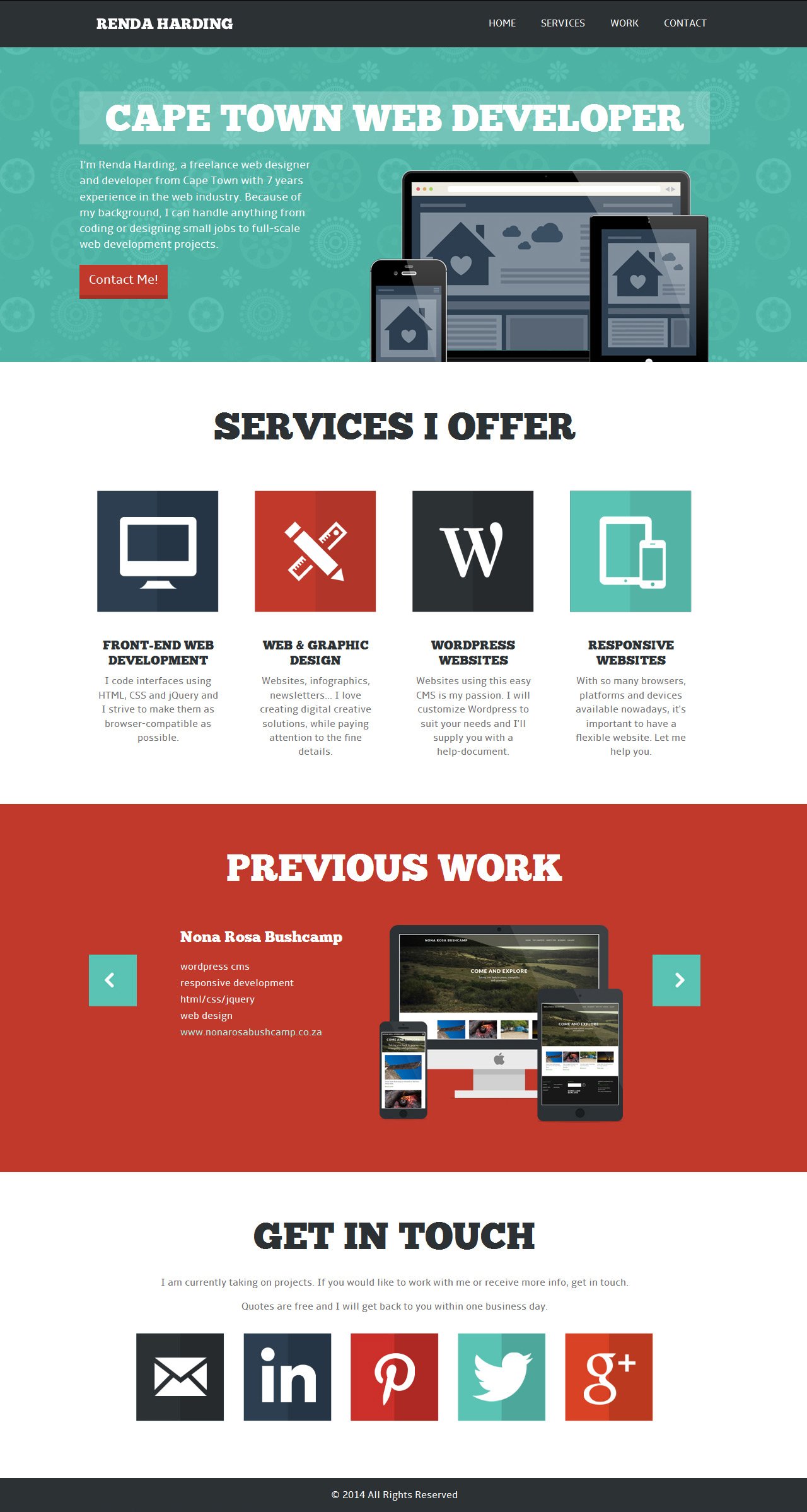 Renda Harding Website Screenshot