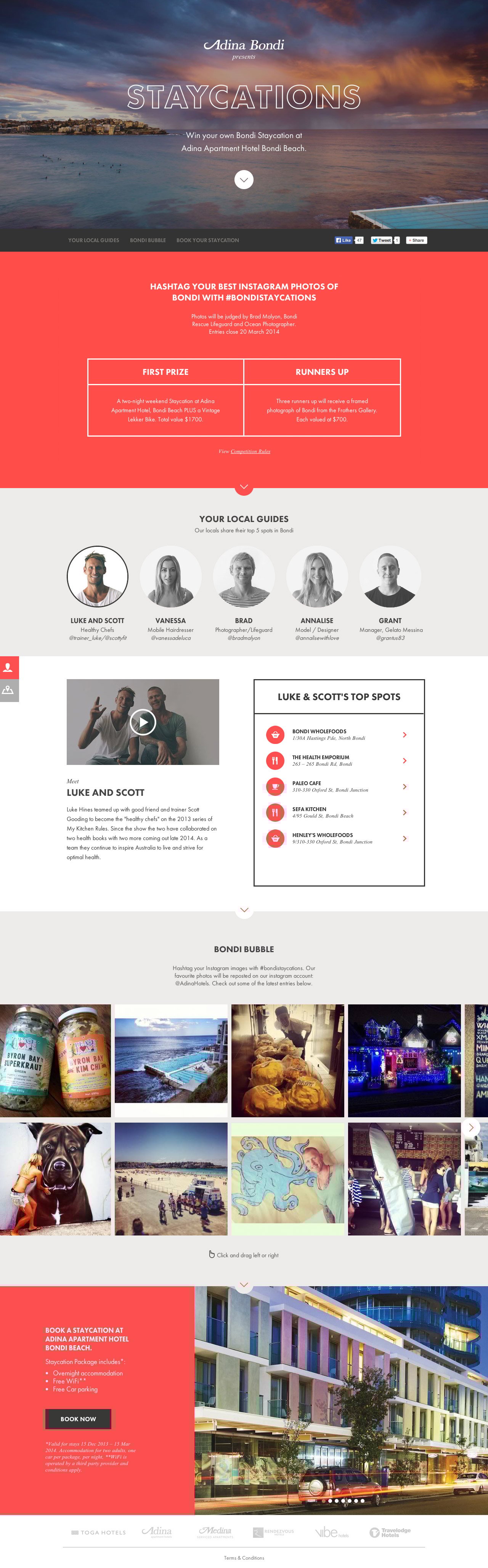 Bondi Staycations Website Screenshot