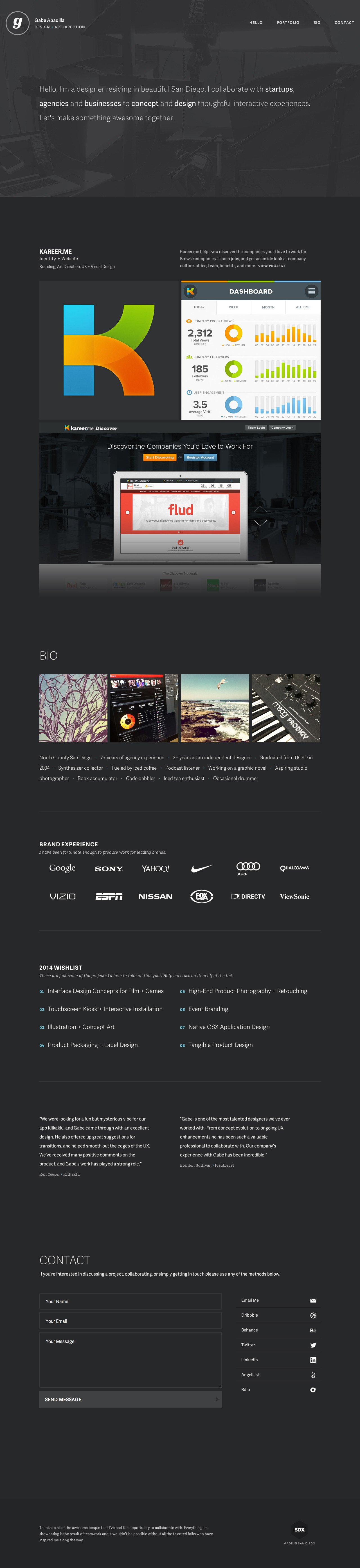 Gabe Abadilla Website Screenshot