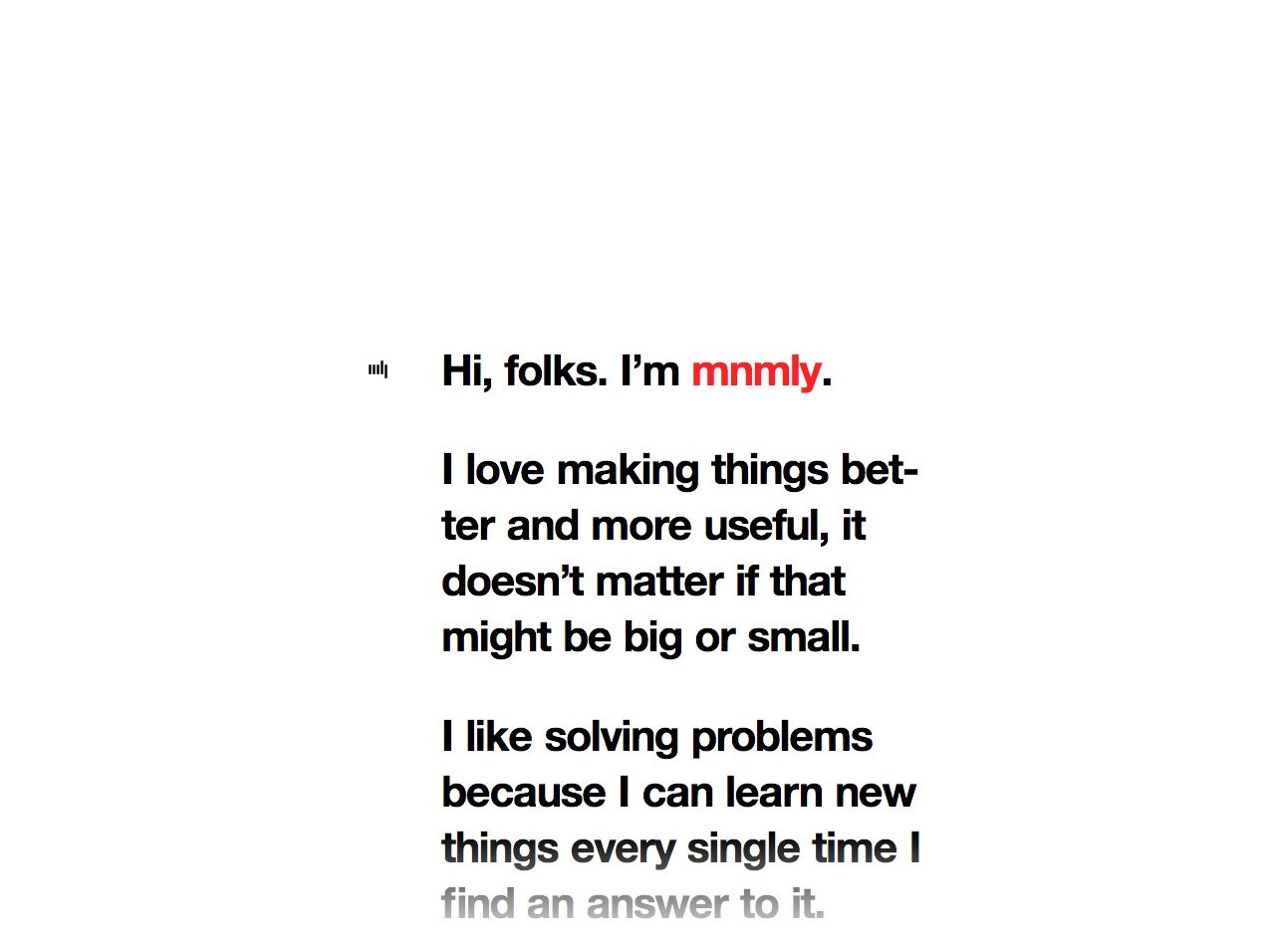 mnmly Website Screenshot