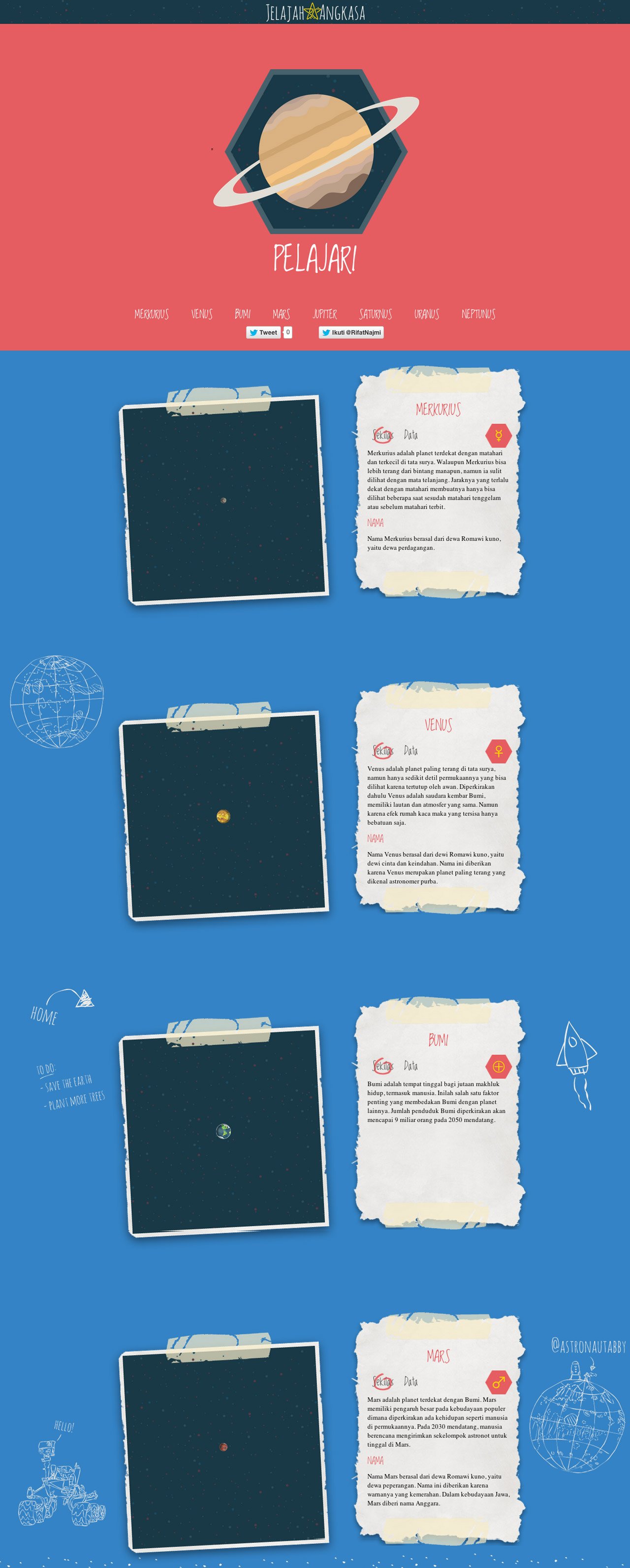 Jelajah Angkasa Website Screenshot