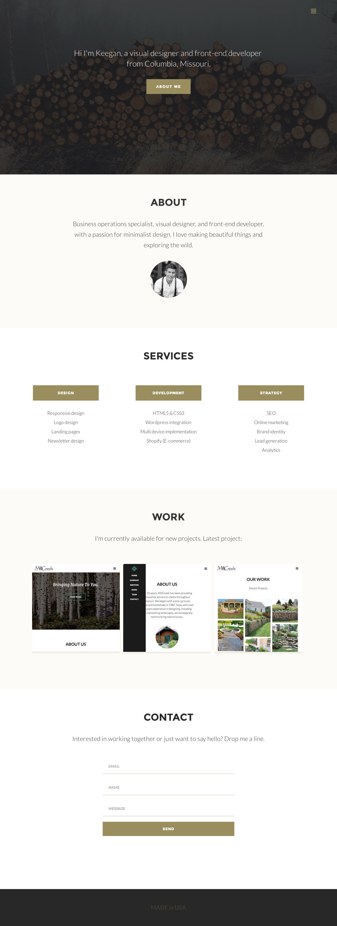 Keegan Burkett Website Screenshot