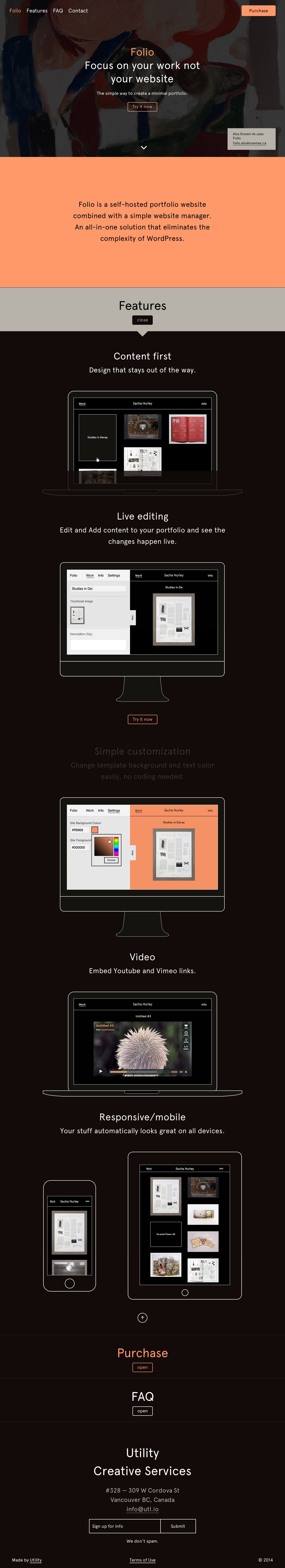 Folio Website Screenshot