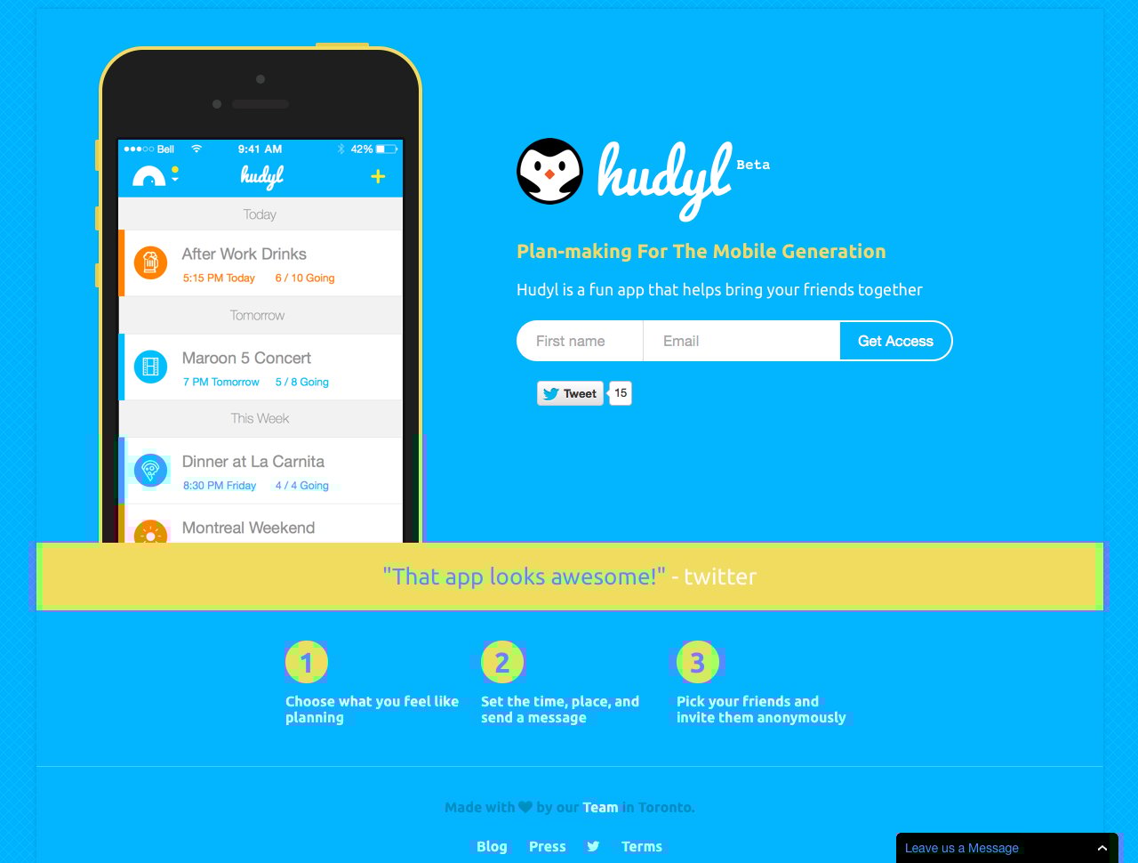 Hudyl Website Screenshot