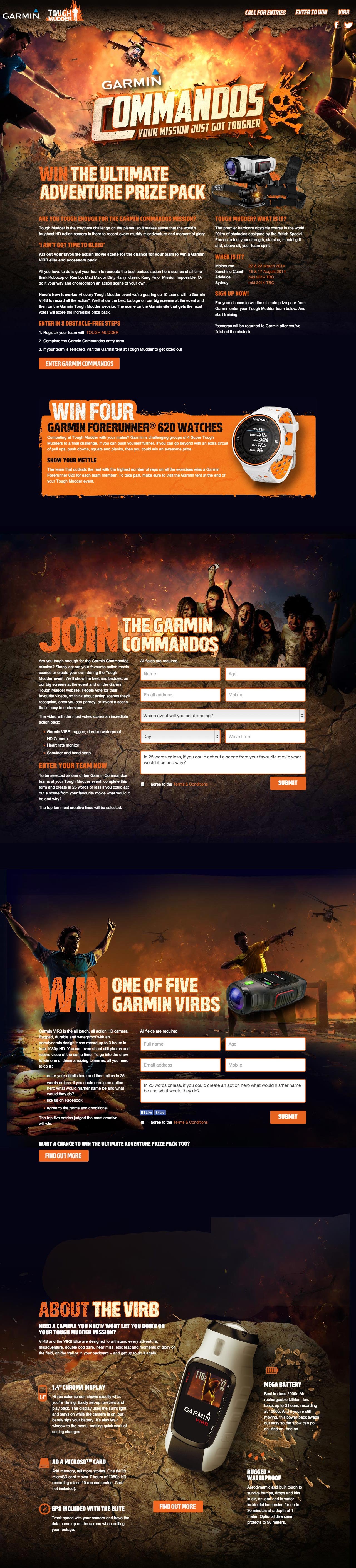 Garmin Toughmudder Website Screenshot