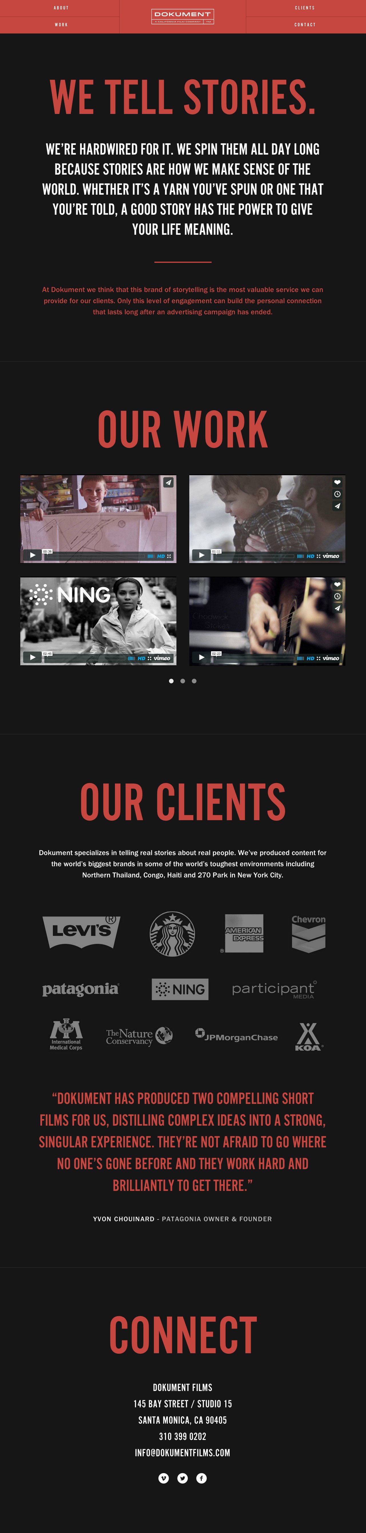Dokument Films Website Screenshot