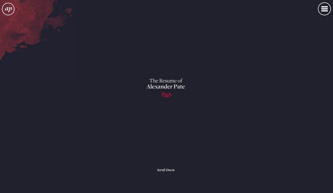 Alexander Pate Resume Website Screenshot