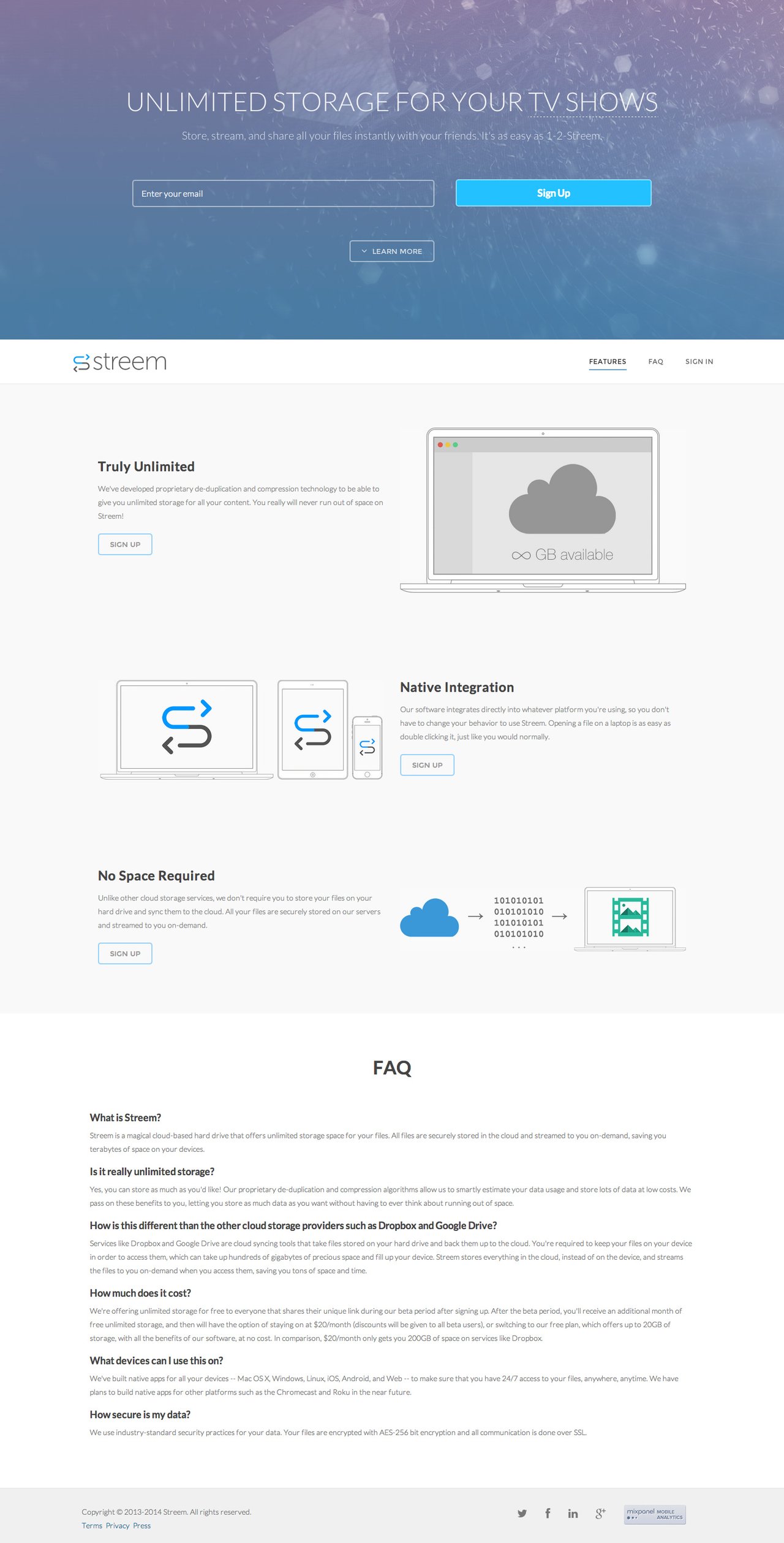 Streem Website Screenshot