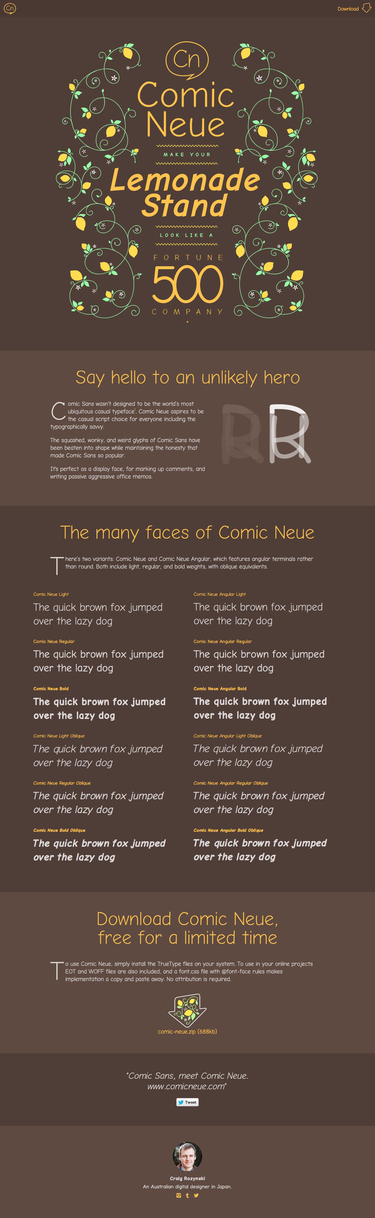 Get Comic Neue Website Screenshot