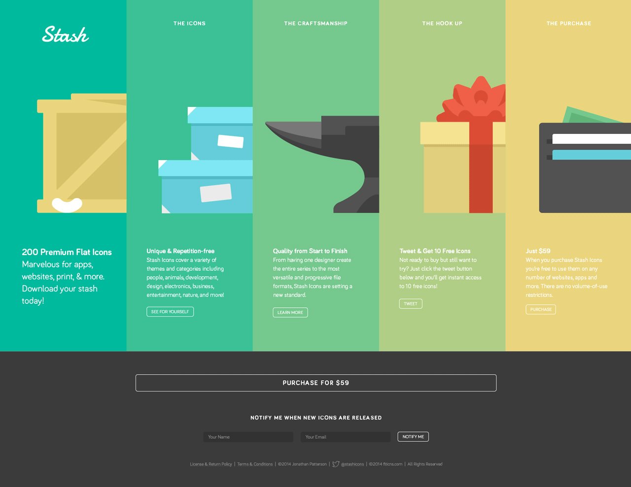 Stash Flat Icons Website Screenshot