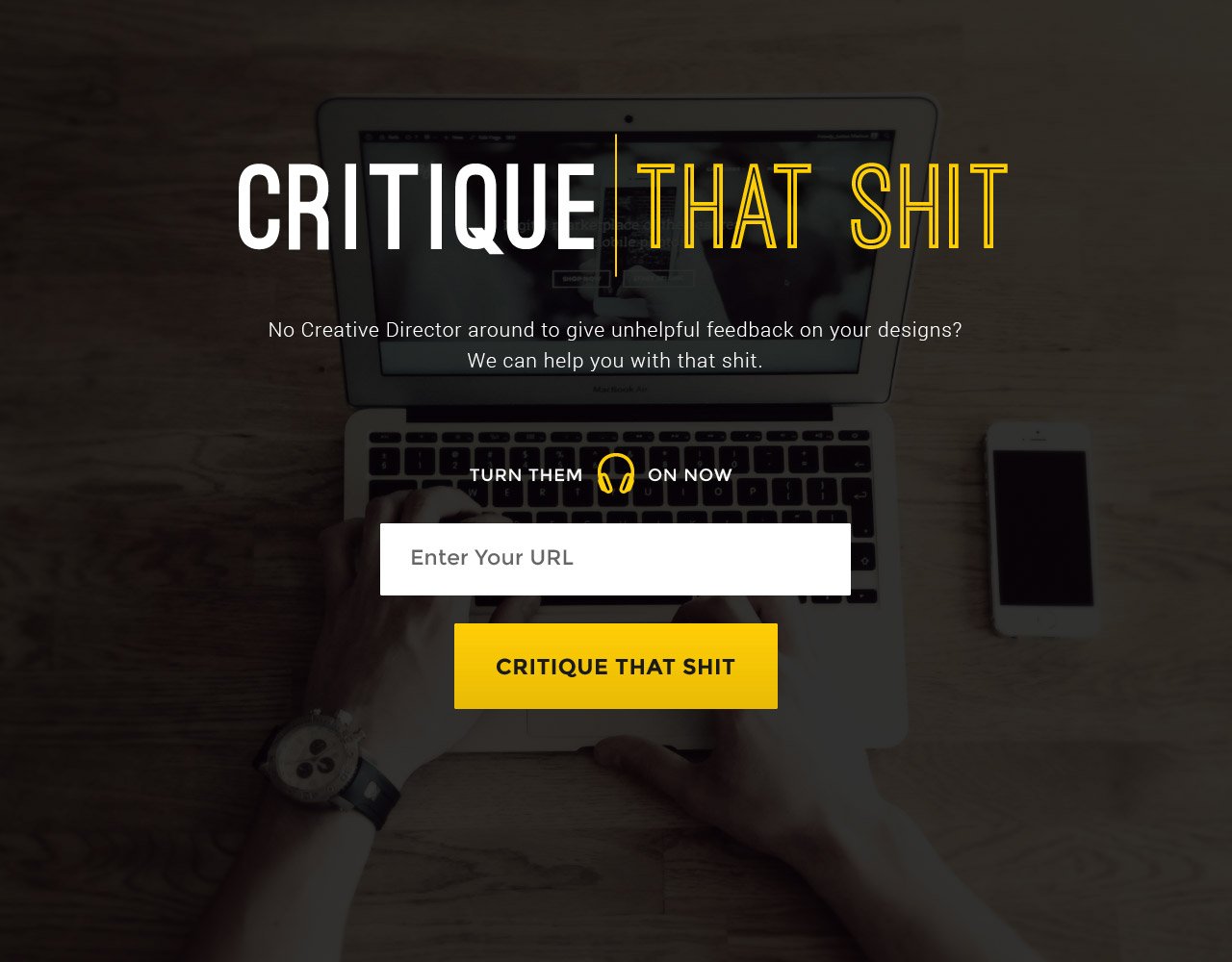 Critique That Shit Website Screenshot