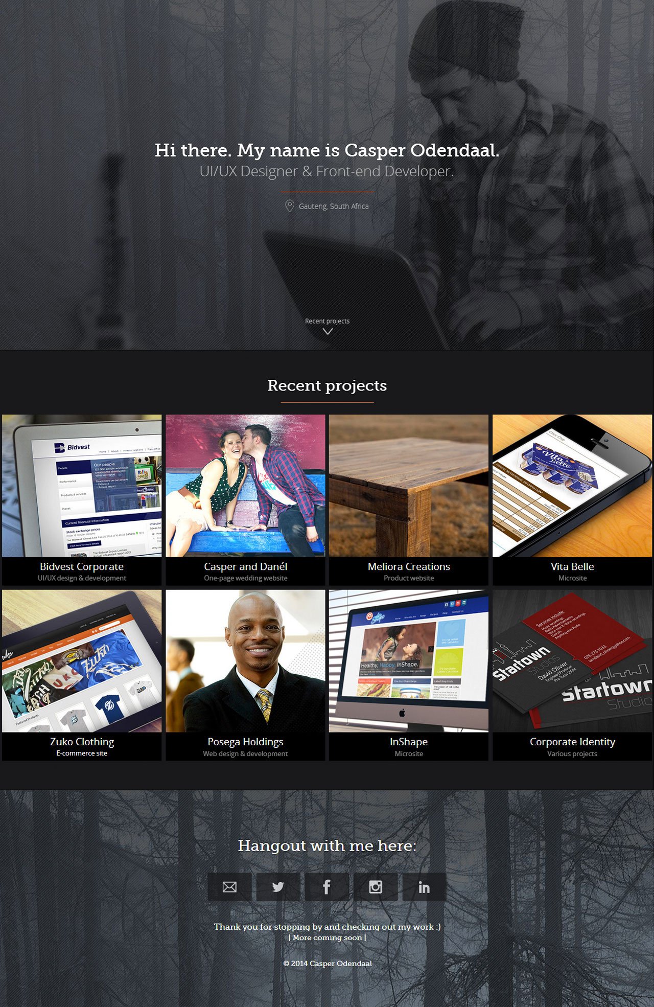 Casper Odendaal Website Screenshot