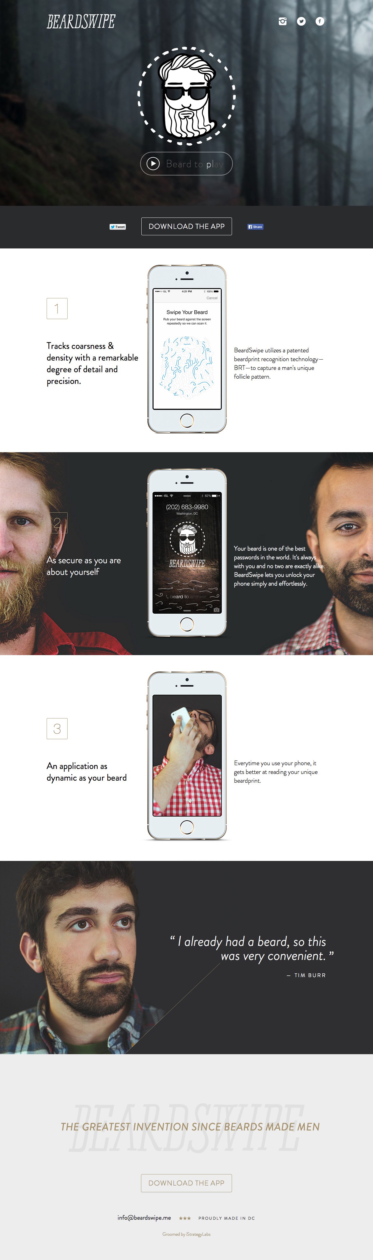 BeardSwipe Website Screenshot