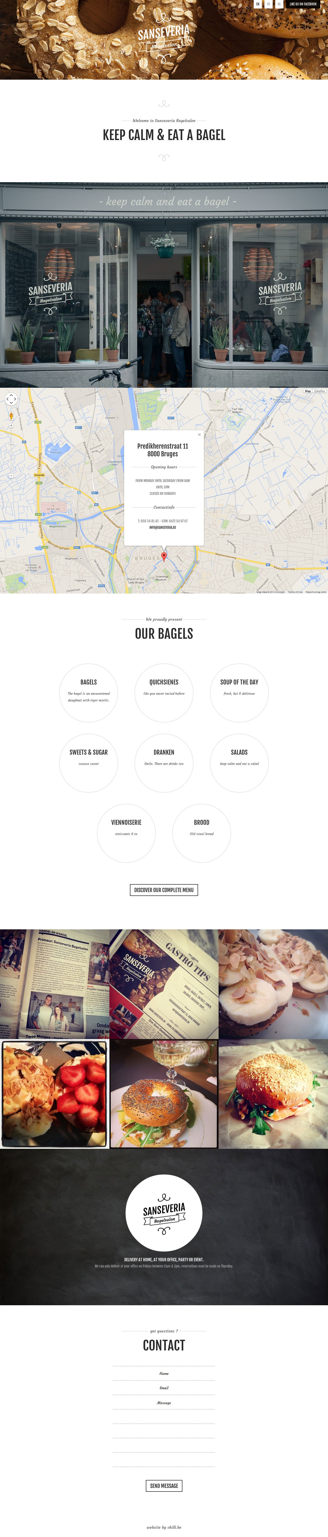 Sanseveria Bagelsalon Website Screenshot