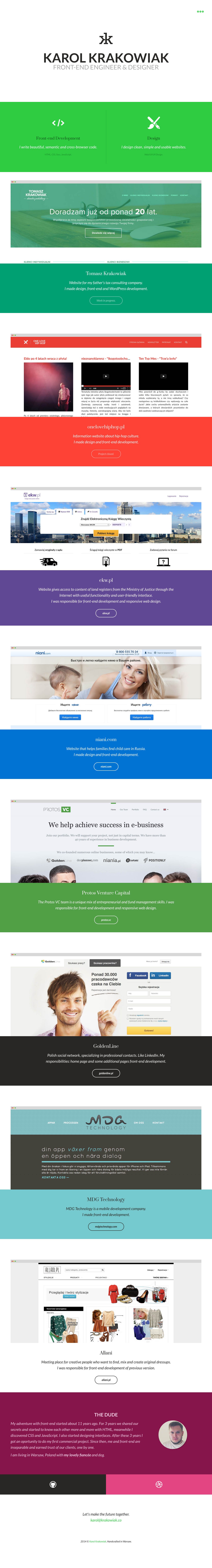 Karol Krakowiak Website Screenshot