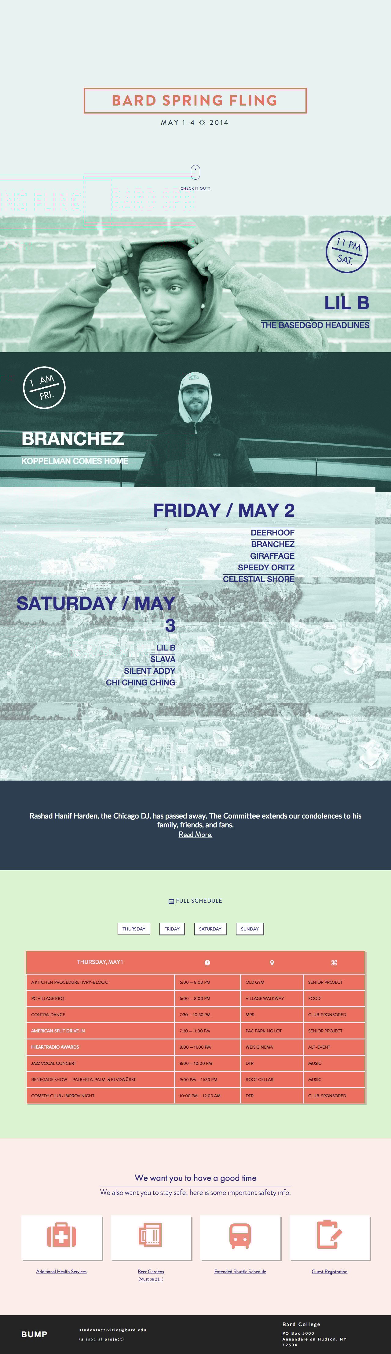 Bard ☼ Spring ☼ Fling Website Screenshot