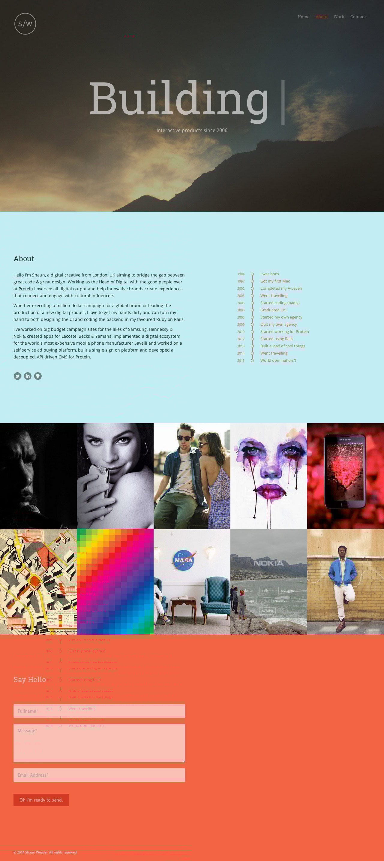 Shaun Weaver Website Screenshot