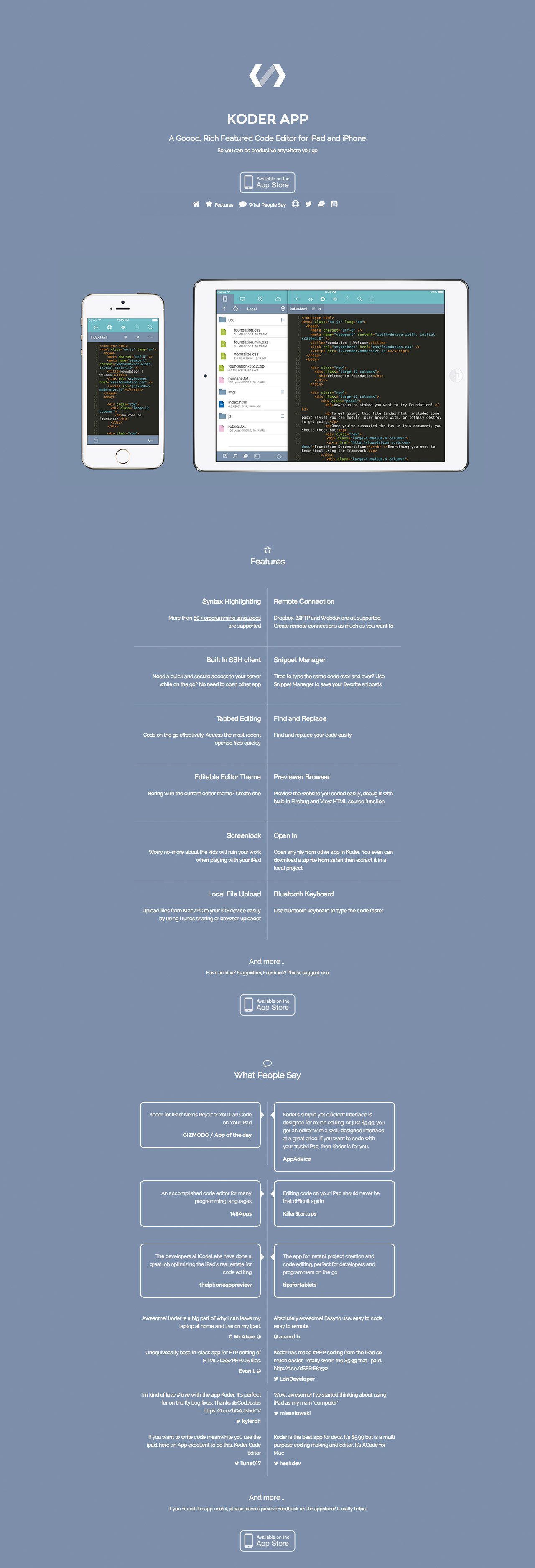 Koder App Website Screenshot