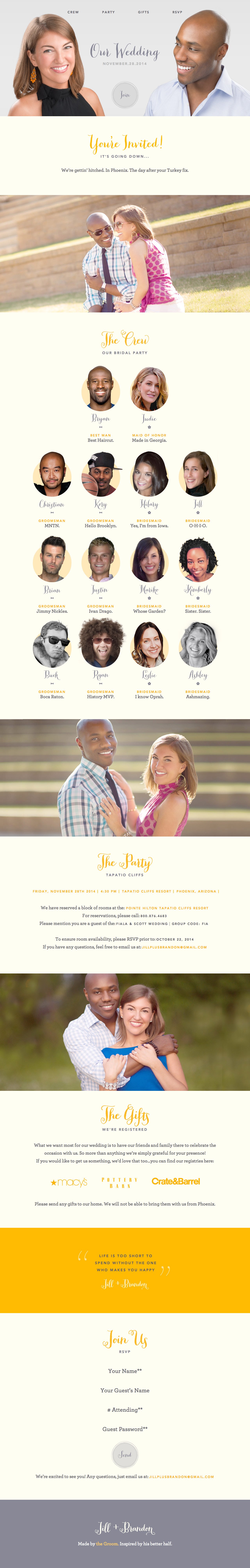 Jill + Brandon Website Screenshot