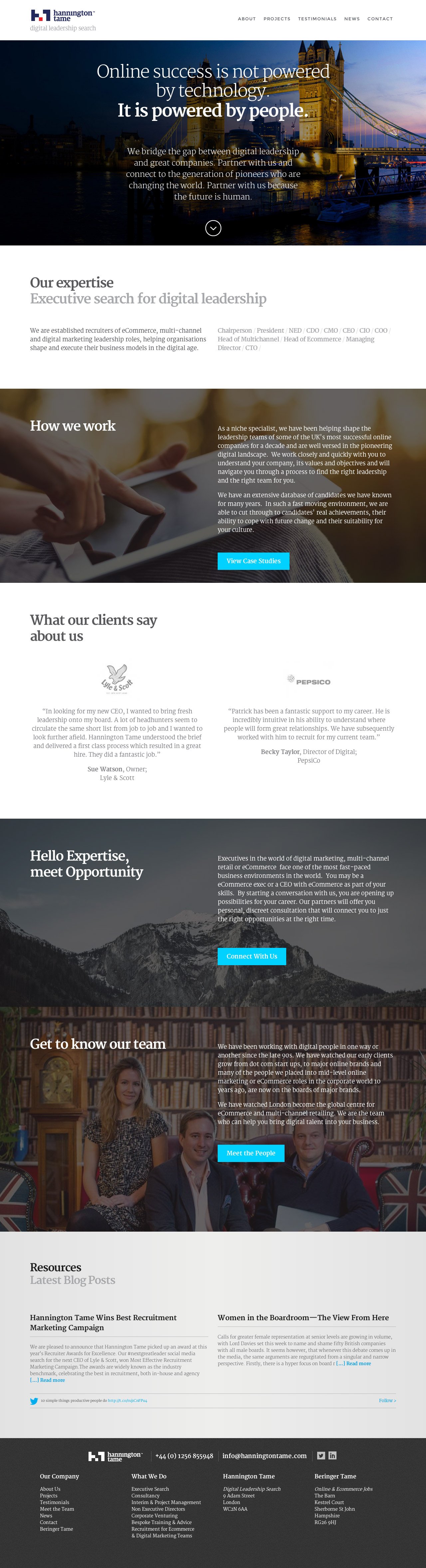 Hannington Tame Website Screenshot