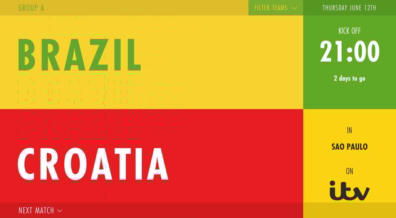 World Cup 2014 Fixtures Website Screenshot