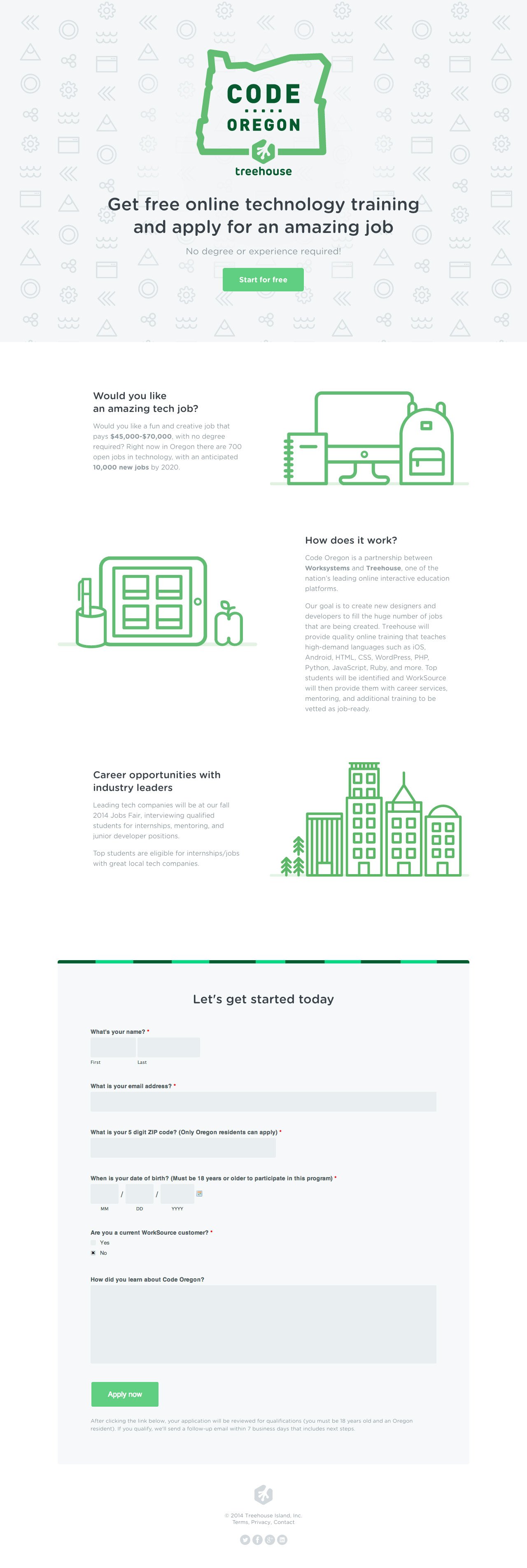 Code Oregon Website Screenshot