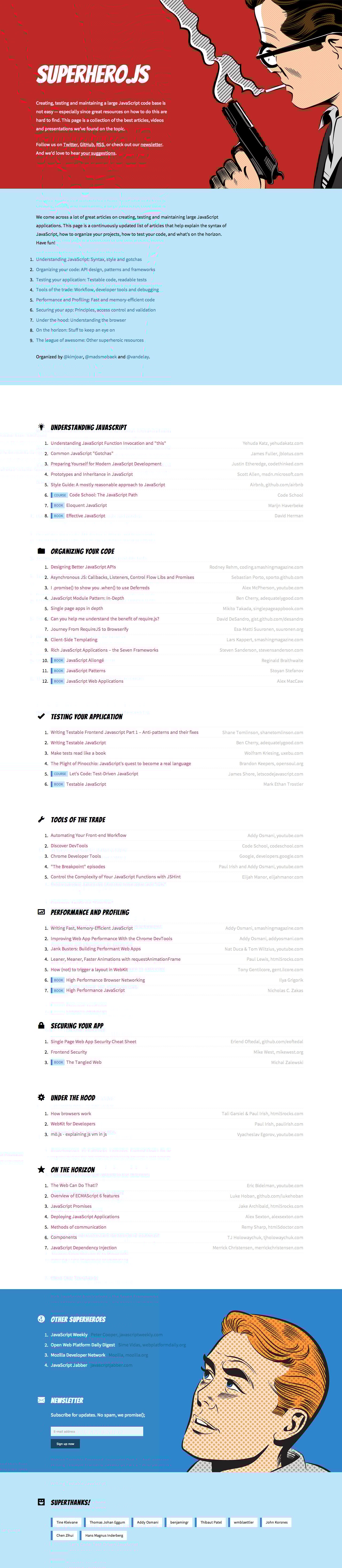 Superhero.js Website Screenshot