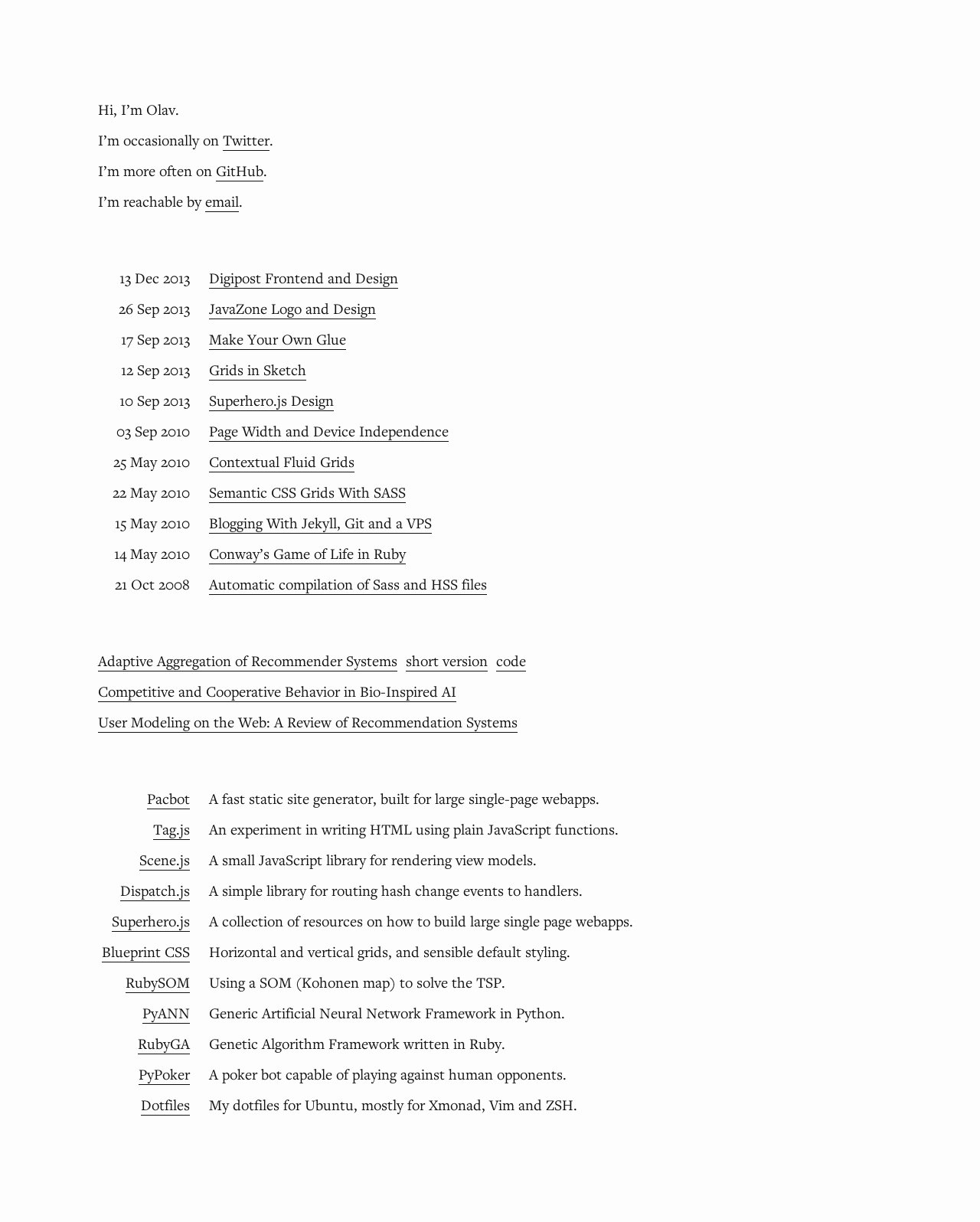 Olav Bjørkøy Website Screenshot