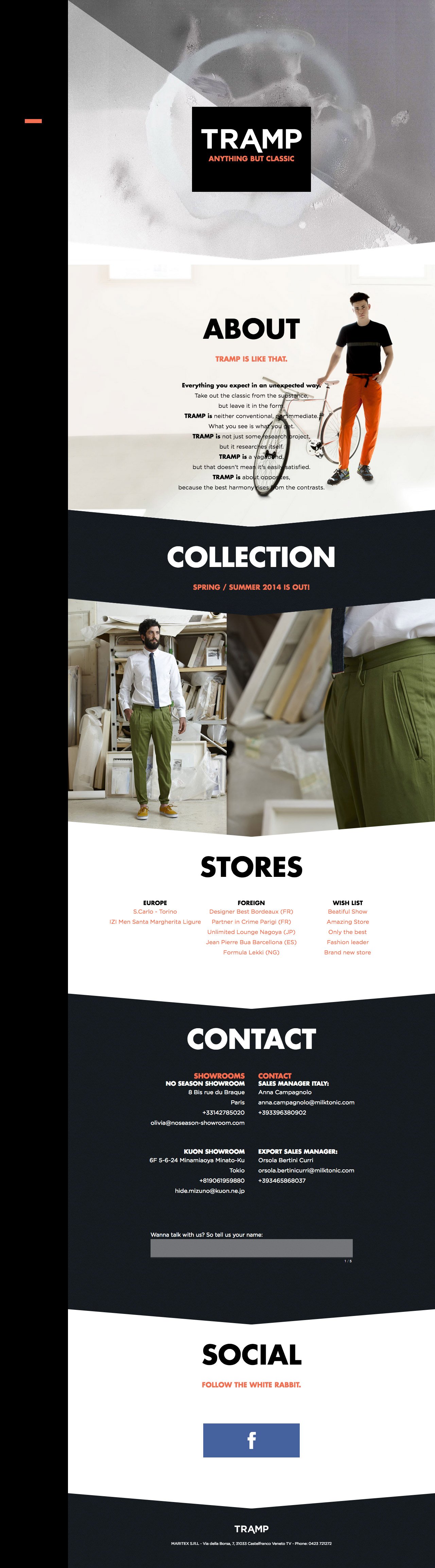 Tramp Trousers Website Screenshot