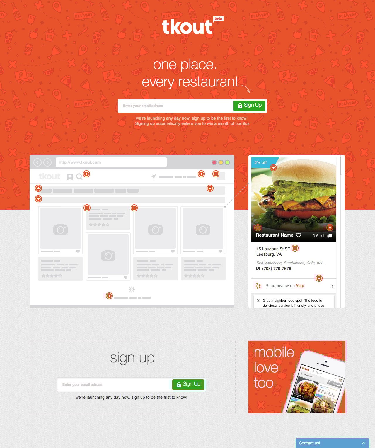 tkout Website Screenshot